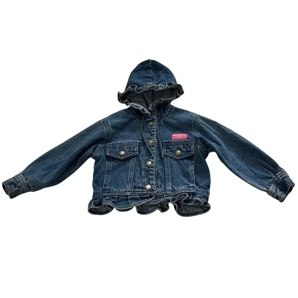 OshKosh B'Gosh Vintage 90s Y2k Denim Jacket Bomber Rare Girls 3T Back to School